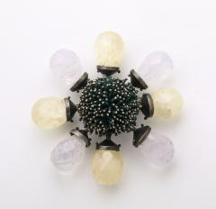 Karen Gilbert Sterling and Rock Crystal Brooch - 3979199