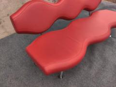 Karim Rashid Karim Rashid for Nienkamper Verde Red Leather Aluminum Modern 3 Seat Sofa - 3975305