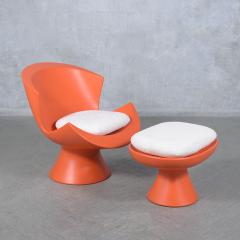 Karim Rashid Vintage Post Modern Lounge Chair and Ottoman Expertly Restored - 3398521