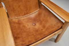 Karin Mobring Karin Mobring Natura Pine Leather Armchair for IKEA Sweden 1970s - 3503390