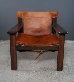 Karin Mobring Karin Mobring Swedish Safari Chair Stained Pine Saddle Leather c1977 - 2284752