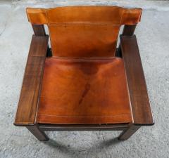 Karin Mobring Karin Mobring Swedish Safari Chair Stained Pine Saddle Leather c1977 - 2284753