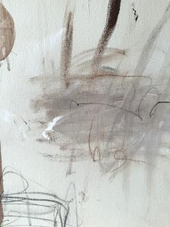 Karina Gentinetta Adagio in Burnt Umber Acrylic Oil Pastels Pencils Brown Hue Abstract 72 x60  - 4194584