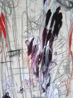 Karina Gentinetta Argentine Rhapsody Oversized Acrylic Oil Pastels and Pencils Abstract 96 x72  - 2982312