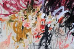 Karina Gentinetta Beautiful Mischief Abstract Acrylic Oil Pastels and Pencil Painting 72 x108  - 1654494