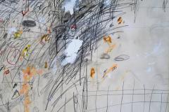 Karina Gentinetta Blackboard Follies Abstract Acrylic Oil Pastels and Pencil Painting 48 x72  - 1654625