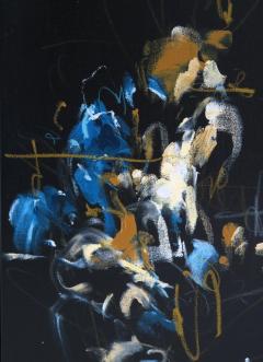 Karina Gentinetta Bodacious Large Black Blue Mint White Raw Sienna Abstract Painting 72 x72  - 3219224