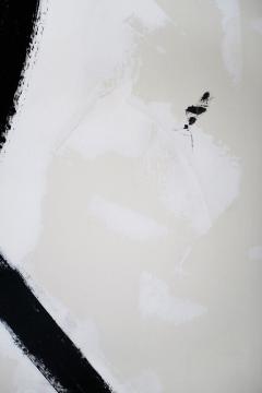 Karina Gentinetta Brazen Black and White Acrylic with Plaster Relief Abstract Painting 72 x 60  - 1589236