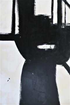 Karina Gentinetta Brazen Black and White Acrylic with Plaster Relief Abstract Painting 72 x 60  - 1589237