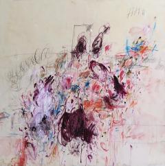 Karina Gentinetta Ebullient Large Scale Acrylic Oil Pastels and Pencils Abstract 72 x72  - 3342734