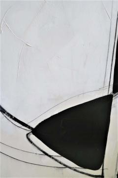 Karina Gentinetta Form Over Function Black and White Abstract Painting with Plaster Relief 2020 - 1847715