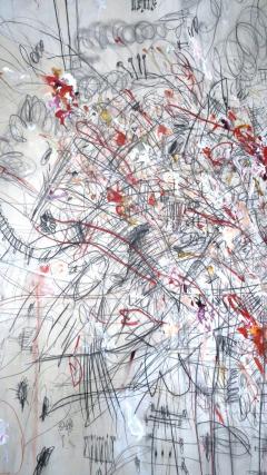 Karina Gentinetta Gioia Large Scale Acrylics Oil Pastels and Pencils Abstract Painting 72 x108  - 3397305