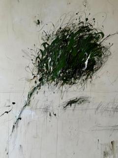 Karina Gentinetta Intermezzo in Green Large Scale Acrylic Pencil Oil Pastel Painting 60 x84  - 4802944