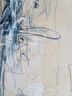 Karina Gentinetta Into the Blues I and II Pair Acrylic Oil Pastels and Pencils Abstract 48x36 - 2776999