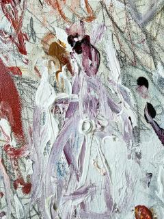 Karina Gentinetta La Boheme Large Scale Rose and Burgundy Acrylic Oil Pastel Abstract 72 x72  - 4703301