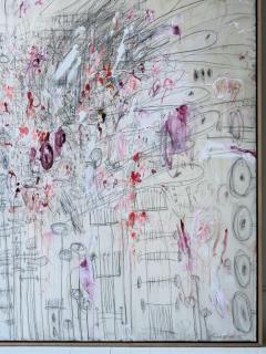 Karina Gentinetta La Boheme Large Scale Rose and Burgundy Acrylic Oil Pastel Abstract 72 x72  - 4703319