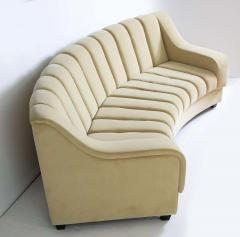 Karina Gentinetta Modular 2 Piece Segmented Curved Sofa in Buff or Beige Velvet Italy 2019 - 1260399