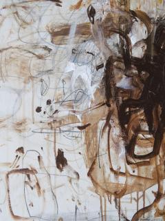 Karina Gentinetta Petite Adagio in Burnt Umber Acrylic Oil Pastels Pencils in Browns 60 x48  - 4276191