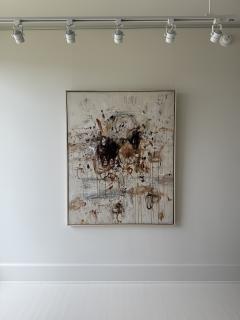 Karina Gentinetta Petite Adagio in Burnt Umber Acrylic Oil Pastels Pencils in Browns 60 x48  - 4276200