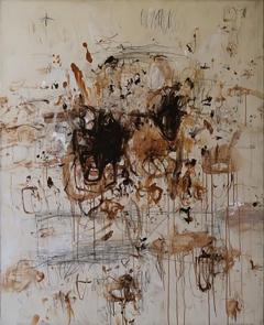 Karina Gentinetta Petite Adagio in Burnt Umber Acrylic Oil Pastels Pencils in Browns 60 x48  - 4277016