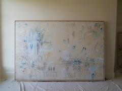 Karina Gentinetta Prelude in Blue Acrylic Oil Pastels and Pencils Blue Hue Abstract 72 x108  - 4352516