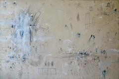 Karina Gentinetta Prelude in Blue Acrylic Oil Pastels and Pencils Blue Hue Abstract 72 x108  - 4352530