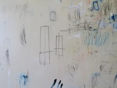 Karina Gentinetta Prelude in Blue Acrylic Oil Pastels and Pencils Blue Hue Abstract 72 x108  - 4352532