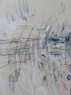 Karina Gentinetta Prelude in Blue Acrylic Oil Pastels and Pencils Blue Hue Abstract 72 x108  - 4352534