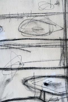 Karina Gentinetta Primal Faces I Original Painting 2019 40 x 60 in hues of Ivory and Black - 1259935