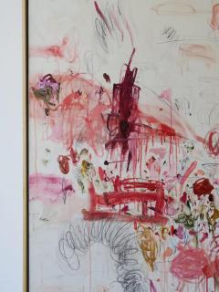 Karina Gentinetta Ranunculus II Oversized Acrylic Oil Pastels and Pencils Red Abstract 84 x60  - 3823242