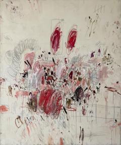Karina Gentinetta Rhapsody in Red Large Scale Acrylic Oil Pastels Pencils Abstract 72 x60  - 4703432