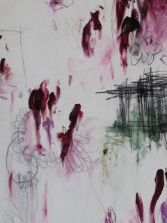 Karina Gentinetta Spring Enternal Vertical Acrylic Oil Pastels Pencils Abstract in Pinks 48x36 - 3488234