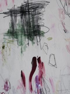 Karina Gentinetta Spring Enternal Vertical Acrylic Oil Pastels Pencils Abstract in Pinks 48x36 - 3488236