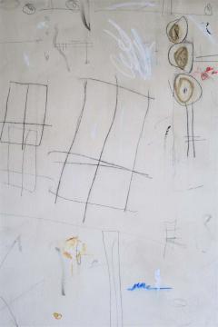 Karina Gentinetta Topic of Conversation Large Abstract Acrylic Oil Pastels and Pencil Painting - 1512760