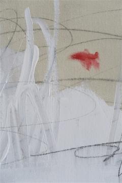 Karina Gentinetta Topic of Conversation Large Abstract Acrylic Oil Pastels and Pencil Painting - 1512773