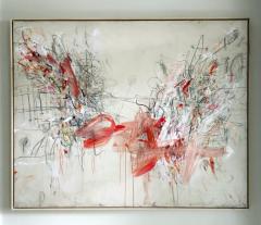 Karina Gentinetta Vermiglio Large Scale Acrylic Oil Pastels and Pencils Abstract in Red 48x60 - 3342571