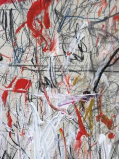 Karina Gentinetta Vermiglio Large Scale Acrylic Oil Pastels and Pencils Abstract in Red 48x60 - 3342578