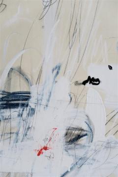 Karina Gentinetta Writing on the Wall Large Abstract Acrylic Oil Pastels and Pencil Painting - 1589269