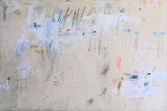 Karina Gentinetta Writing on the Wall Large Abstract Acrylic Oil Pastels and Pencil Painting - 1589395
