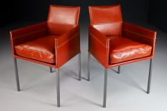 Karl Friedrich F rster Red Leather Texas Dining Chairs - 2551002