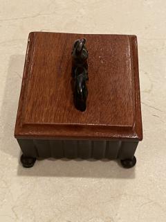 Karl Hagenauer AUSTRIAN ART DECO ELEPHANT BRONZE AND WOOD BOX - 2811079