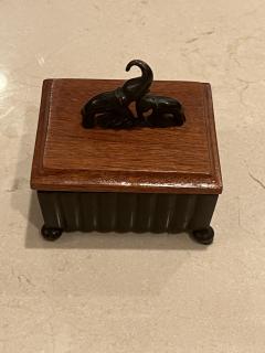 Karl Hagenauer AUSTRIAN ART DECO ELEPHANT BRONZE AND WOOD BOX - 2811082