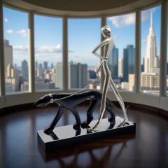 Karl Hagenauer Hagenauer Sculpture Woman Walking Panther Vienna 1930s Art Deco - 4217146
