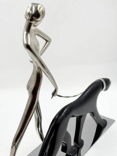 Karl Hagenauer Hagenauer Sculpture Woman Walking Panther Vienna 1930s Art Deco - 4217147