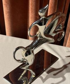 Karl Hagenauer Rare Chrome Sculpture Man on Horseback Vienna Art Deco c 1928 - 4134371