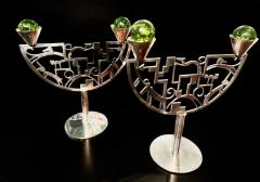 Karl Hagenauer Rare Pair of Karl Hagenauer Austrian Art Deco Candle Holders - 4656389