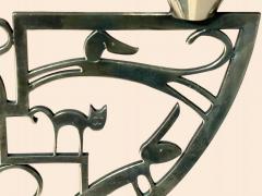 Karl Hagenauer Rare Pair of Karl Hagenauer Austrian Art Deco Candle Holders - 4656392