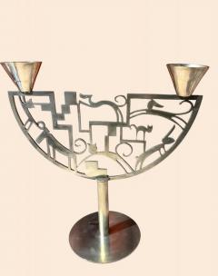 Karl Hagenauer Rare Pair of Karl Hagenauer Austrian Art Deco Candle Holders - 4656401