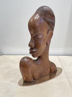 Karl Hagenauer Superb Wooden Sculpture of an African Lady by Karl Hagenauer Art Deco Austria - 3085931