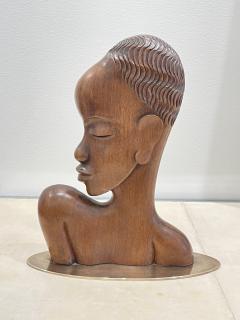 Karl Hagenauer Superb Wooden Sculpture of an African Lady by Karl Hagenauer Art Deco Austria - 3085935